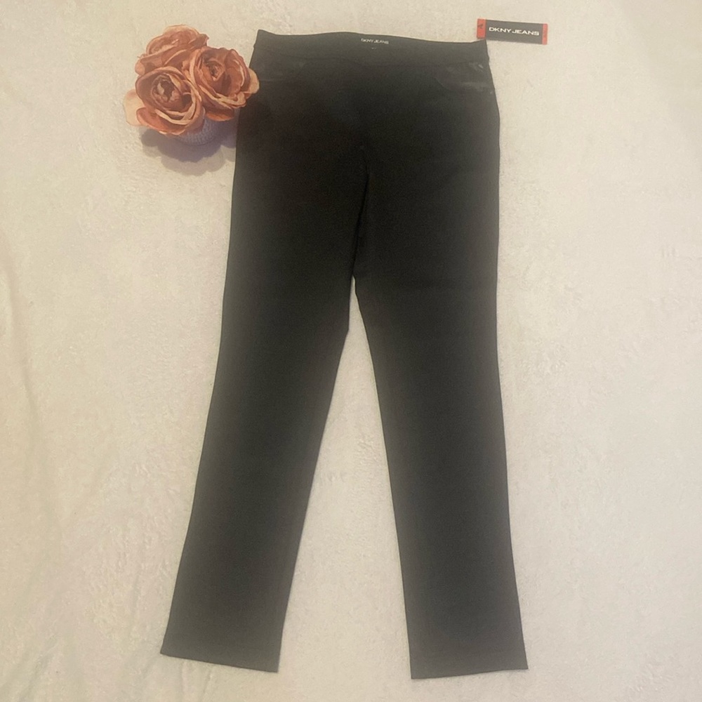 DKNY NWT PONTE PANT Size M Charcoal Mid Rise